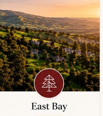 East Bay hills at sunset.