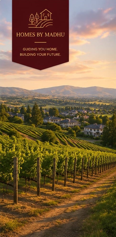 Tri-Valley vineyard rows leading toward rolling hills.