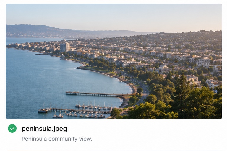 Luxury waterfront and residential communities throughout the Peninsula, including Burlingame, Hillsborough, San Mateo, Belmont, San Carlos, Redwood City, Menlo Park, Atherton, and Palo Alto.